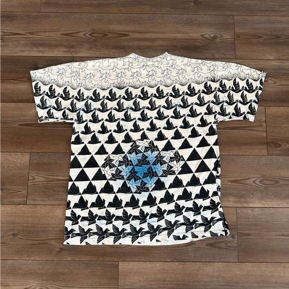 90s Andazia International MC Escher Journey to Infinity Vintage AOP Art Shirt - Picture 2 of 6